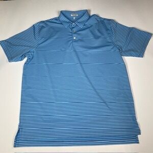 Peter Millar Summer Comfort XXL Blue Striped Golf Polo Shirt‎ Men's